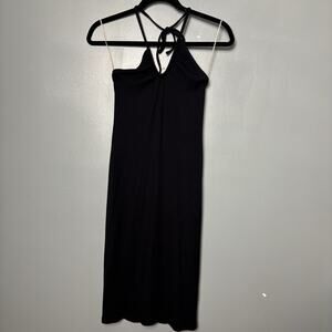 Wilfred Women’s Black Ribbed Evening Cocktail Little Dress Small Party